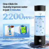Hydrogen Water Bottle, 3Min 2200PPB Rapid Hydrogen Water Generator -SPE PEM Tech, 14OZ Portable Hydro Water Machine