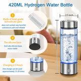 2025 Upgrade Hydrogen Water Bottle, Portable Hydrogen Water Ionizer Machine -SPE PEM Tech, Rechargeable Hydrogen Rich Water Glass Bottle